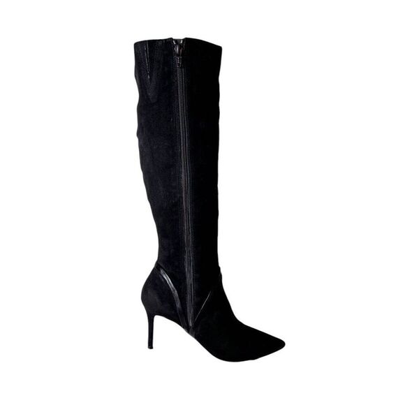 BLEECKER & BOND Maya Black Suede Knee High Boot Size 6.5M - Picture 7 of 9